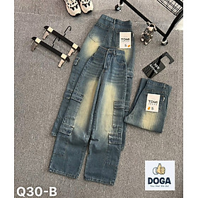 Quần Baggy Jean DOGA Q30 Túi Hộp. Chất Liệu Cotton Denim Thiết Kế Hàn Quốc Phong Cách Cá Tính