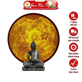 Đèn Thờ Hào Quang Phật Tranh Trúc Chỉ Tròn, Trang Trí Bàn Thờ, Hào Quang Trúc Chỉ Hoa Sen TC-HQ-45