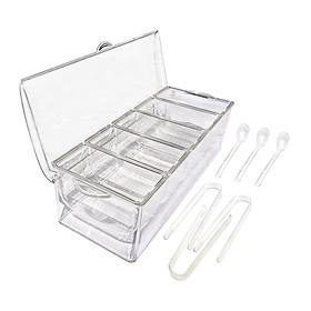 Chilled Condiment Server Container 5 Compartment Ice Serving for Cheeses