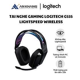 Mua Tai nghe Gaming không dây Lightspeed Logitech G535 màu Đen (981-000973) - Trọng lượng nhẹ  âm thanh nổi  tương thích PC  PS4  PS5  Mic gấp để tắt tiếng - Hàng chính hãng