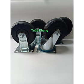 Mua bánh xe đẩy hàng 125mm cao su đăc loại 1 tải trọng 300kg/bộ