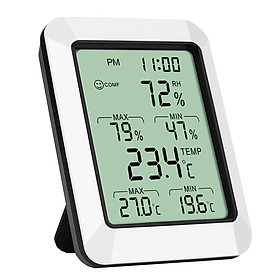 Intelligent Temperature Humidity Meter with LCD Digital Display Screen Digital Thermometer Hygrometer with Time Alarm