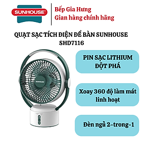 Mua Quạt sạc tích điện pin Lithium cao cấp Sunhouse SHD7116 - Hàng chính hãng