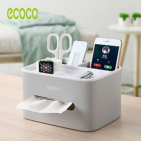 Hộp đựng giấy ăn, đựng điều khiển đa chức năng để bàn Ecoco - E1602