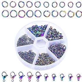 120Pcs Lobster Clasps with Open Jump Rings for Earrings Bracelet Necklace