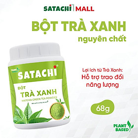 Bột Trà Xanh Nguyên Chất SATACHI – 100% lá trà xanh tự nhiên, không đường – Hộp 98g