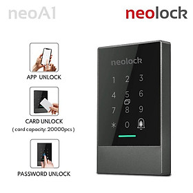 Hình ảnh Khóa cửa điện tử thẻ từ, APP thông minh cho của gỗ, của kính cho văn phòng 12V Neolock - NEOA1