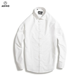 Áo sơ mi trắng nam dài tay ADINO vải nến lụa sợi sồi modal dáng công sở slimfit hơi ôm trẻ trung S300-S306