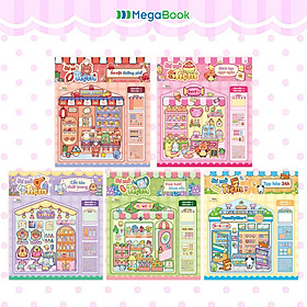Combo 5 cuốn Bóc dán Bé mở tiệm (Đồ chơi bóc dán 450+ Sticker cho bé)