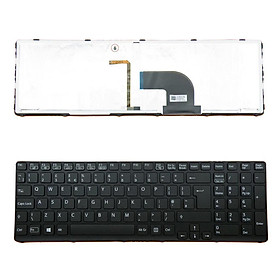 Replacement for VAIO SVE15 UK English Keyboard with Backlight Black + Frame