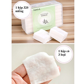 Mua Bông tẩy trang 320 miếng .3 in 1 cotton mềm mịn có hộp nhựa đựng rất vệ sinh và sạch sẽ