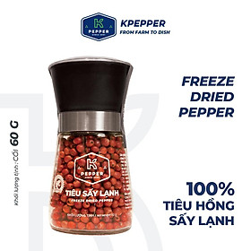 Tiêu hồng sấy lạnh nguyên chất tiệt trùng K Pepper 60g kèm cối xay tiêu