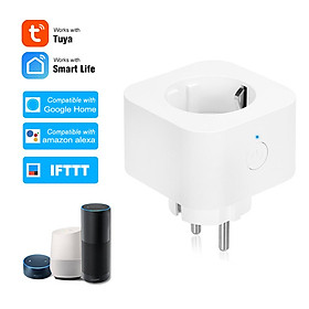 Mini Smart WiFi Socket EU Type F Remote Control by Smart Phone from Anywhere Timing Function, Voice Control Compatible with Amazon Alexa and for Google Home IFTTT