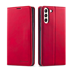 Bao da bò non dạng ví hãng Greencase dành cho Samsung Galaxy S21 Plus - Hàng chính hãng