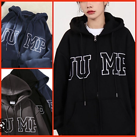 Hình ảnh Áo Khoác Hoodie Khóa Kéo Form Rộng Chất Nỉ Ngoại Dày Dặn JUMP, ÁO KHOÁC NỈ HOODIE JUMP MŨ 2 LỚP UNISEX ULZZANG, ÁO KHOÁC NỈ NAM NỮ CHỮ JUMP mẫu hot 2023