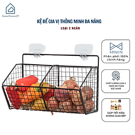 Kệ Lưới Đựng Gia Vị Dán Tường,Kệ Nhà Bếp, Đựng Hành Tỏi, Đồ Nhà Tắm... Tặng Kèm Miếng Dán Siêu Chắc Chắn - HÀNG CHÍNH HÃNG MINIIN