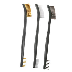 3 x Wire Brush Set Brass Nylon Stainless Steel Bristle Cleaning Tool Cleaner