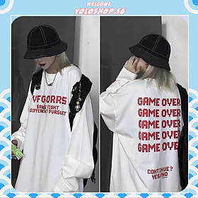 Áo Thun Tay Dài Unisex Form Rộng GAME OVER Ulzzang