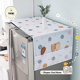 Mua Tấm phủ tủ lạnh có túi đựng - Khăn phủ tủ lạnh chống bụi  chống thấm nước dày dặn mẫu mới  có ngăn để đồ 2 bên