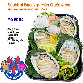 Mã 187_Sashimi Bào Ngư Hàn Quốc hàng sống bắt tại bể 4 con