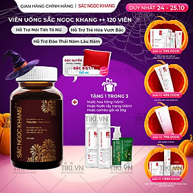 Viên uống Sắc Ngọc Khang ++ (120 viên) giúp trẻ hóa Làn da làm mờ sạm nám tàn nhang hiệu quả, tăng cường tính đàn hồi cho làn da, hỗ trợ cải thiện và phục hồi da bị lão hóa vượt trội