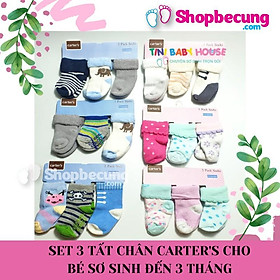 SET 3 TẤT CHÂN CHO BÉ SƠ SINH ĐẾN 3 THÁNG