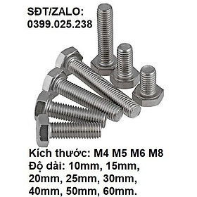 Mua Combo 10 con Bulong M4/M5/M6/M8 lục giác ngoài INOX