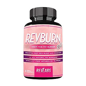 RevBurn PM Night Time Weight Loss for Her with Chamomile & Appetite Suppressant - Night Time Burner ; Promotes Deep Rem Sleep and Recovery - Stimulant Free Metabolism Booster to Burn Fat 30 Cap