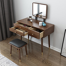 Mua ( LUXURY) Bàn phấn  bàn trang điểm gỗ gụ cao cấp kèm gương có kèm ghế đôn LUX-BAP12