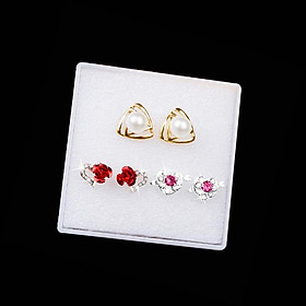 Set 3 đôi bông thời trang nữ đính đá siêu xinh