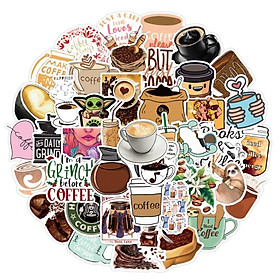 Bộ Sticker - Miến Dán Siêu Kute - Miến Dán Họa Tiết Ly/Tách Coffee cực xinh