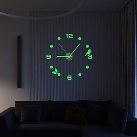 Luminous Wall Stickers Simple 3D DIY Wall Clock for Bathroom Bedroom Kitchen