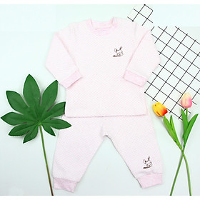 Bộ ss trần bông chấm bi cài vai siêu xinh 6-18m Dokma