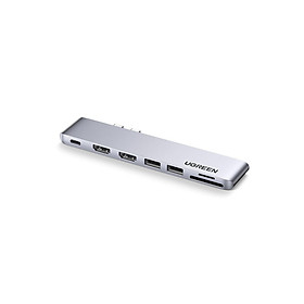 Mua USB type C sang 2*USB 3.0+ 2xhdmi + SD&TF + sạc 100W PD thunderbolt 3 macbook Ugreen 80548 CM356 Hàng Chính Hãng