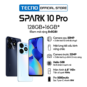 Mua Điện thoại Tecno SPARK 10 Pro 8GB/128GB - Helio G88 | 5000 mAh | Sạc nhanh 18W | Cảm ứng vân tay - Hàng chính hãng