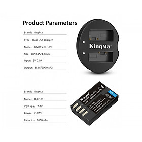Mua Bộ 1 pin 1 sạc đôi Kingma cho Pentax D-Li109 - Hàng chính hãng