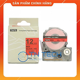 Mua Nhãn in TEPRA - EPSON LC-4RBP (SC12RW) – Chữ đen nền đỏ 12MM X 8M  - Dùng cho máy in nhãn TEPRA - EPSON  Hàng nhập khẩu 