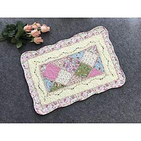 Mua Thảm chùi chân - Caro xéo viền trắng hồng - TCC041