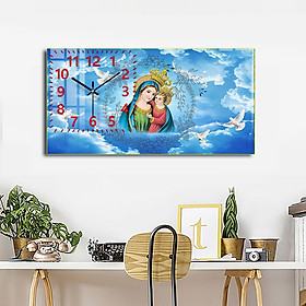 Tranh Đồng Hồ Treo Tường Trang Trí - Đồng Hồ Họa Tiết Công Giáo Cao Cấp