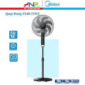 Quạt Đứng 7 Cánh Midea FS40-23MT (Hàng Chính Hãng, Công Suất 50W, Chỉnh Gió 3 Tốc Độ, Có Chức Năng Hẹn Giờ)