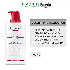 Sữa Tắm Dành Cho Da Nhạy Cảm Eucerin Ph5 Washlotion Có Mùi (400ml)