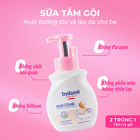 Sữa Tắm Gội Cho Bé Công Nghệ Anh Quốc Tami Natural 2 Trong 1 An Toàn Dịu Nhẹ 350ml