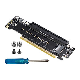 PCIe 4.0 x16 to 4x Expansion Card Stable PH43 Low Profile Dual M.2 Adapter