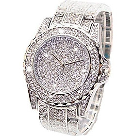 Luxury Women Watch Bling Bling Fashion Jewelry Crystal Diamond Rhinestone Ladies Watches Steel Band Round Dial Analog Clock Classic Quartz Female Charm Bracelet Dress Wristwatches
