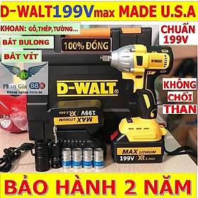 Mua Máy bắn bulong  Máy siết bulong 199V  Pin 10Cell  Mẫu 2022 mạnh mẽ và êm hơn  Động cơ không chổi than