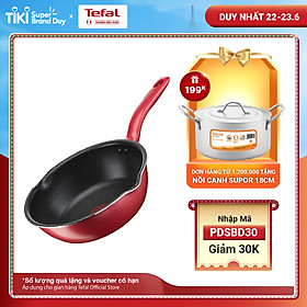 Chảo chiên chống dính đáy từ Tefal So Chef G1358495 24cm sâu lòng (Đỏ) - Công nghệ cảnh báo nhiệt thông minh - Hàng chính hãng