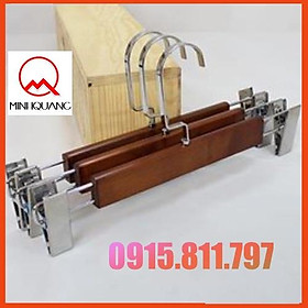 Mua Móc kẹp treo quần áo - kẹp gỗ màu nâu hàng cao cấp loại 1  kích thước 30cm - sản phẩm chuyên dùng cho shop  khách sạn gđ