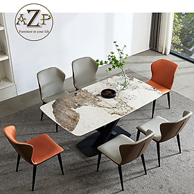 Mua Bàn Ghế Ăn Phong Cách Đương Đại Châu Âu - Xu Hướng Hiện Nay Cho Không Gian Hiện Đại - Chân Thép Mặt Đá - Hàng Nhập Khẩu AZP