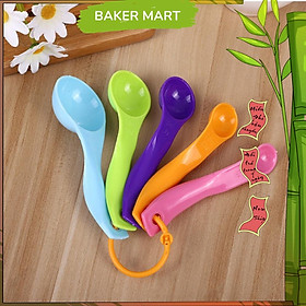 Mua Bộ thìa đong  muỗng đong nhà bếp 5 món (set 5 cái)  thìa đo lường  định lượng bột  sữa  thuốc  gia vị bằng nhựa an toàn