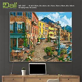 Mua Tranh treo tường tự tô màu số hóa DALI Tranh Phong Cảnh Phố C037
